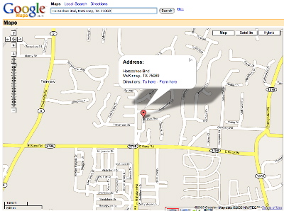 Google Maps search for Horseshoe Bnd, McKinney, TX 75069