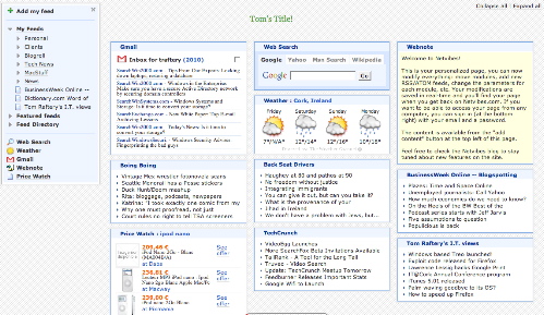 Netvibes.com customisable home page